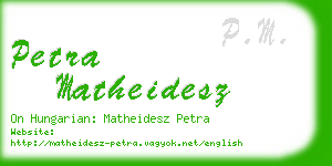 petra matheidesz business card